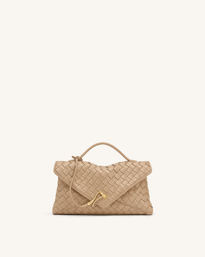 Celeste Woven Envelope Bag - Khaki | JW PEI