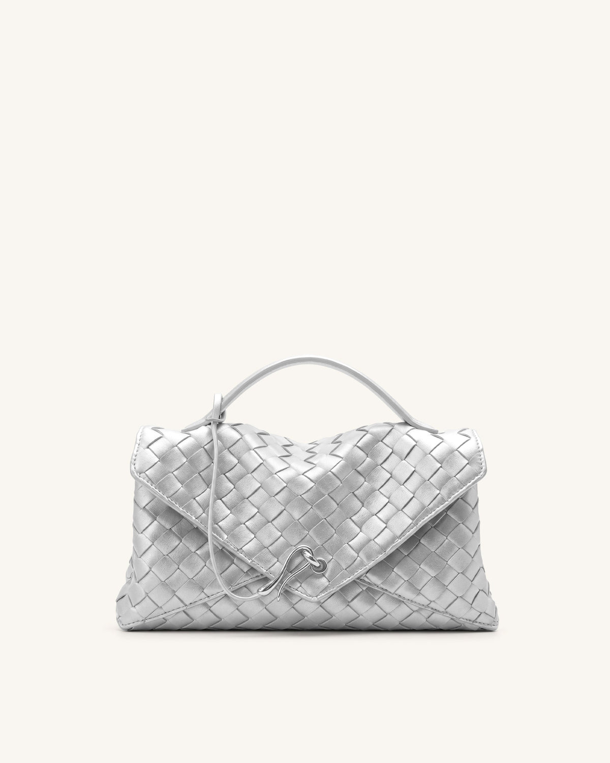 Celeste Woven Envelope Bag - Silver | JW PEI