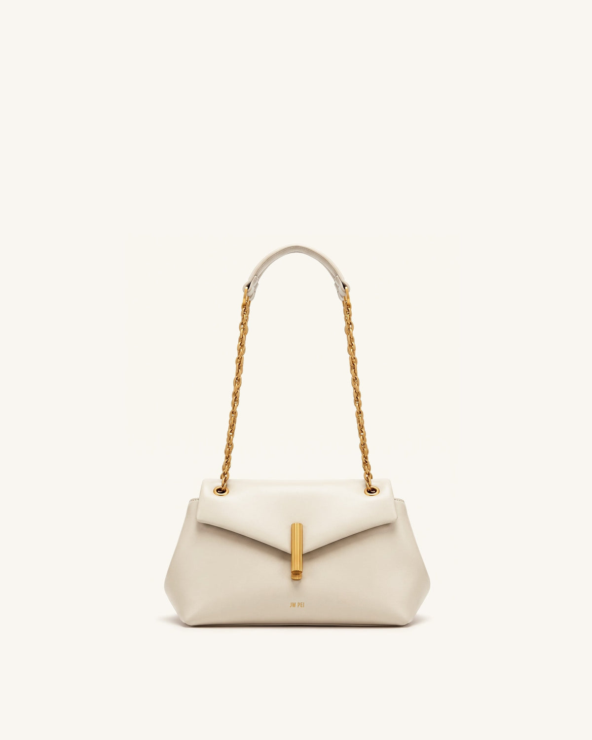 Valerie Chain Flap Shoulder Bag - Cream White | JW PEI
