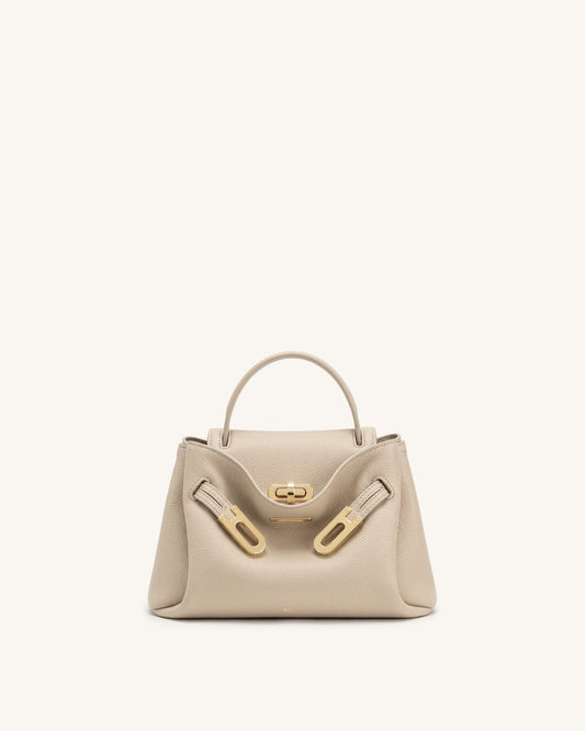 Rhea Small Pebbled Double Buckle Shoulder Bag - Sand | JW PEI