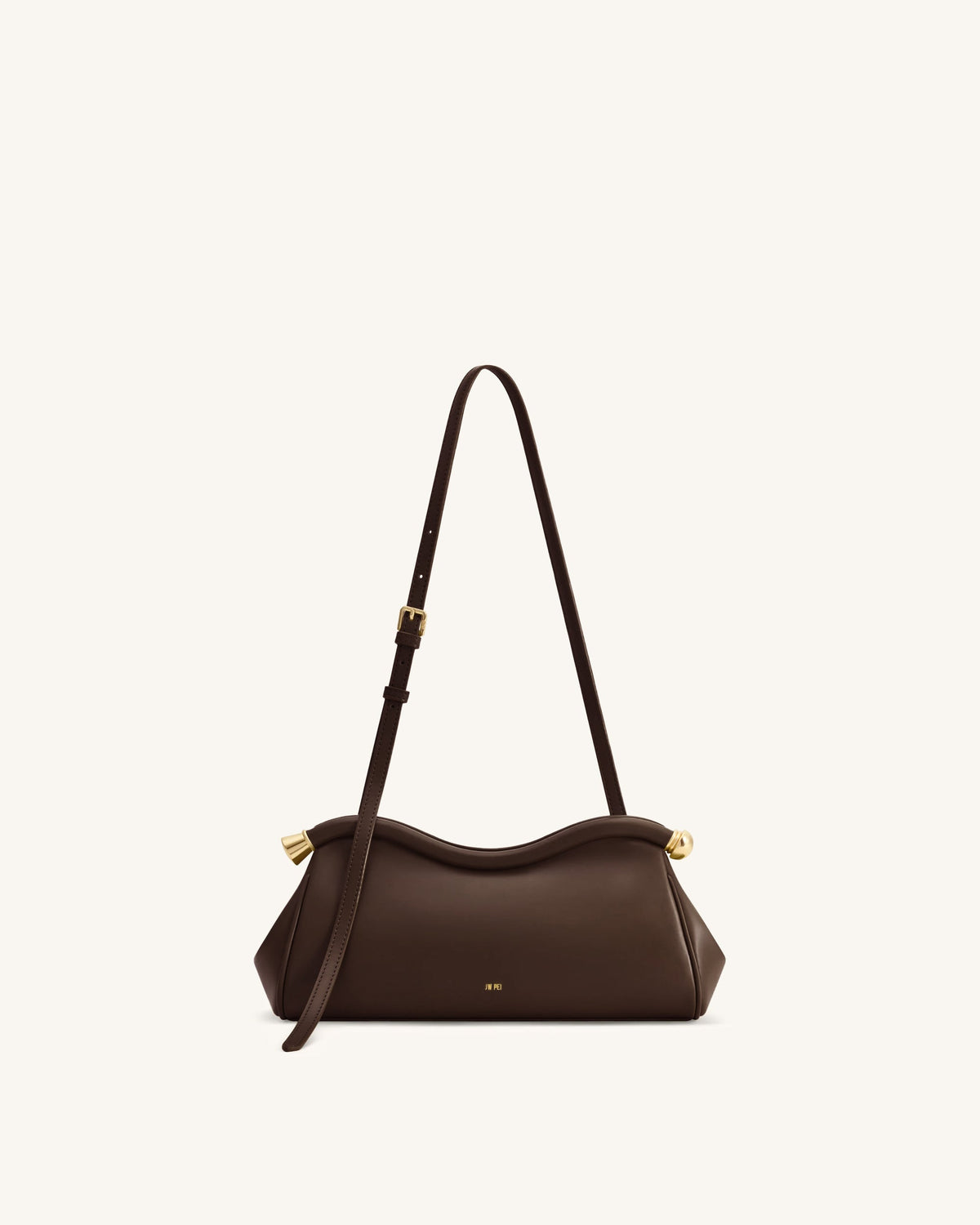 Naomi Curved Shoulder Bag - Chocolate Brown | JW PEI