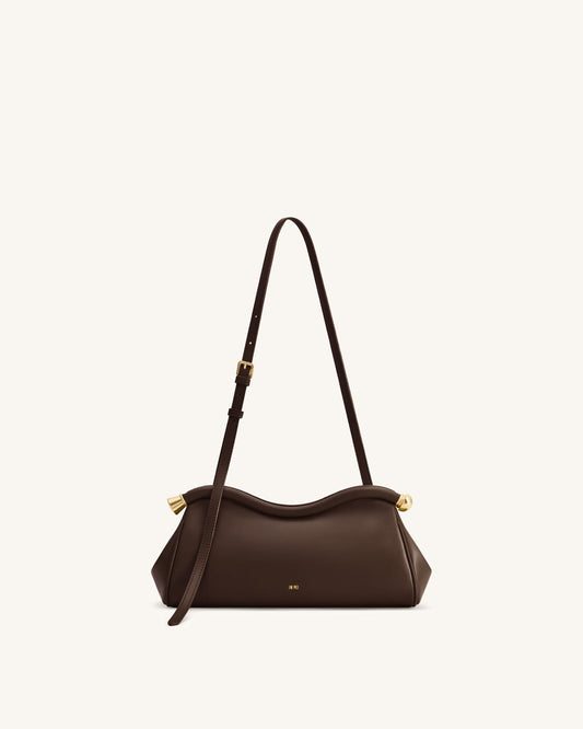 Naomi Curved Shoulder Bag - Chocolate Brown | JW PEI