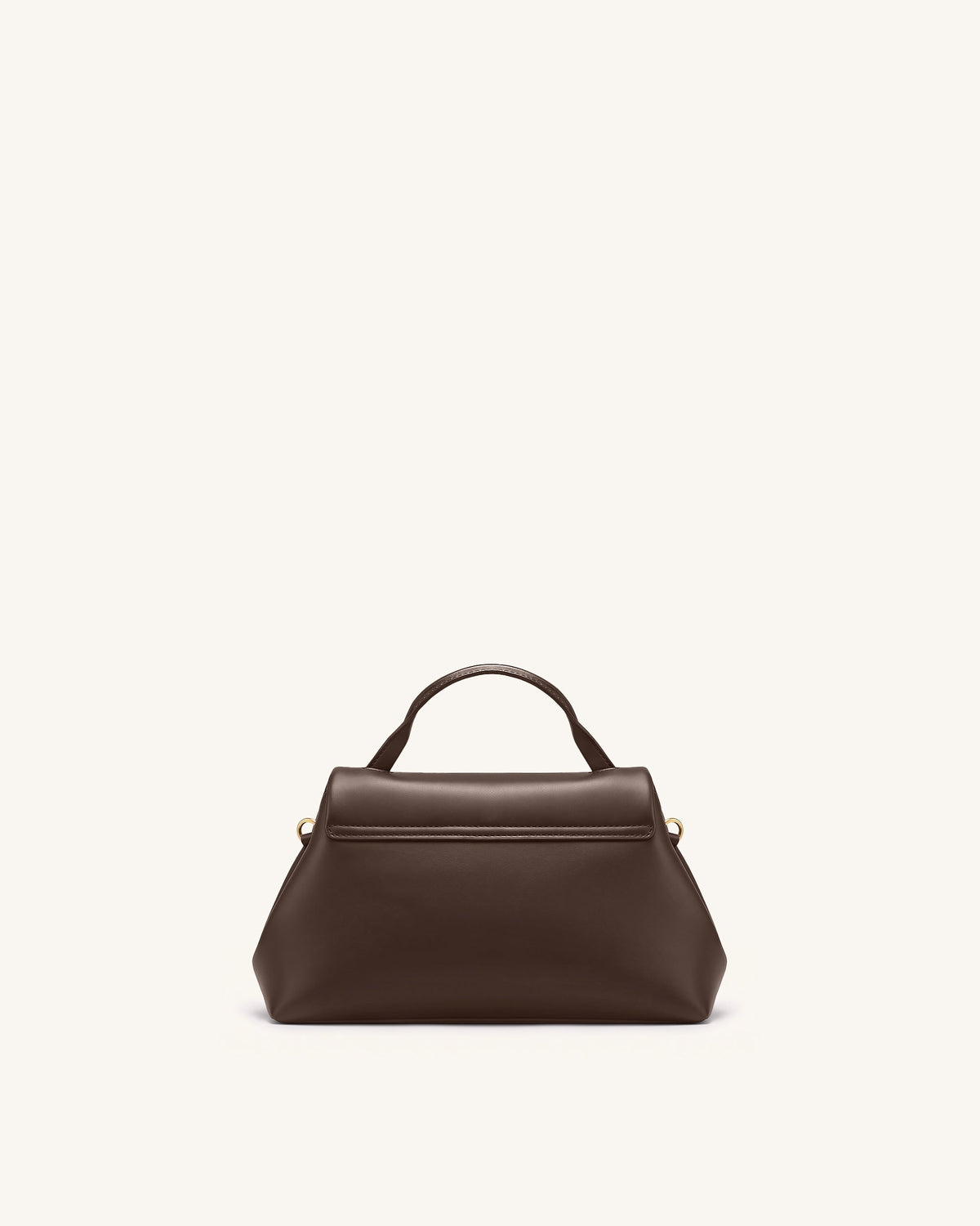 Nerissa Curved Flap Top Handle Bag - Dark Brown | JW PEI
