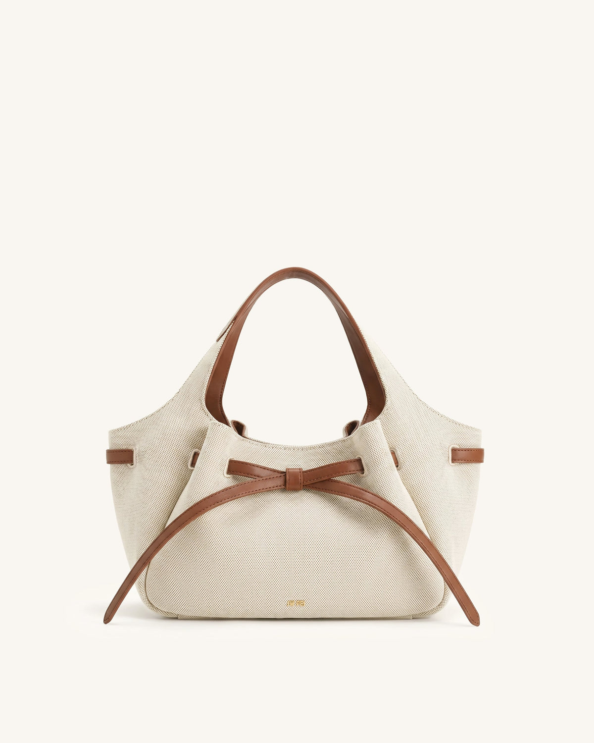 Mabel Soft Bow Tote Bag - Brown Canvas | JW PEI