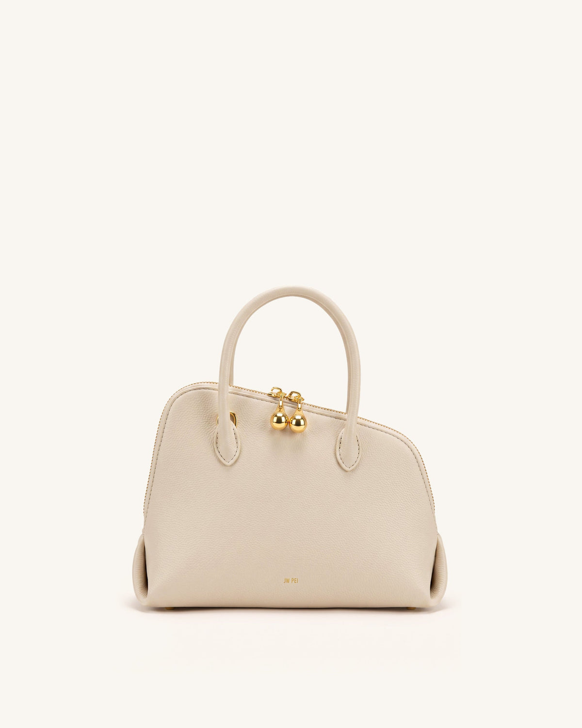 Nerina Pebbled Dome Top Handle Bag - Apricot | JW PEI
