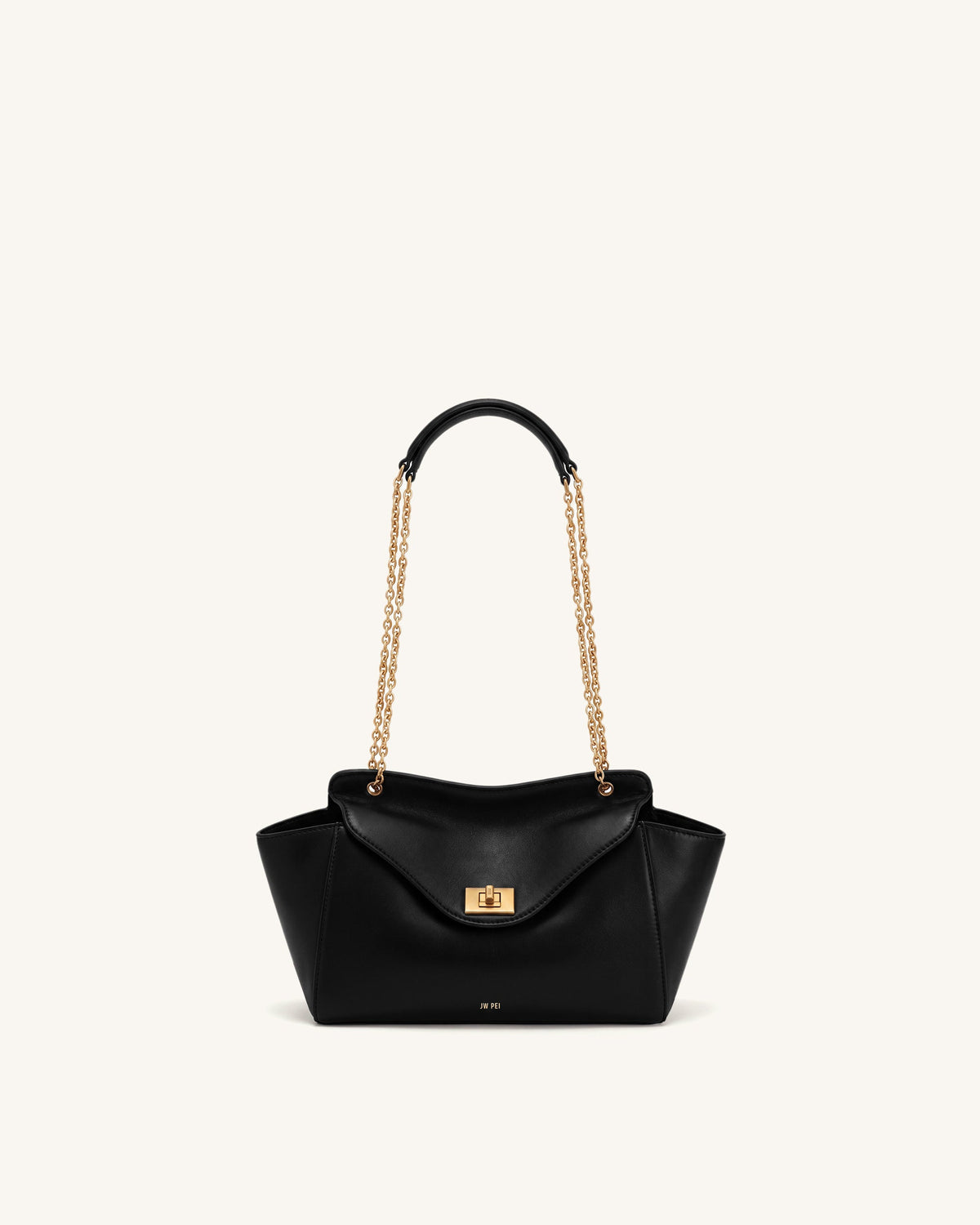 Lucia Envelope Chain Shoulder Bag - Black | JW PEI