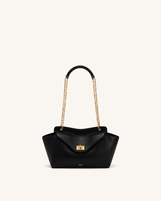 Lucia Envelope Chain Shoulder Bag - Black | JW PEI