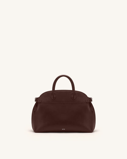 Arden Curved Top Handle Bag - Dark Brown | JW PEI
