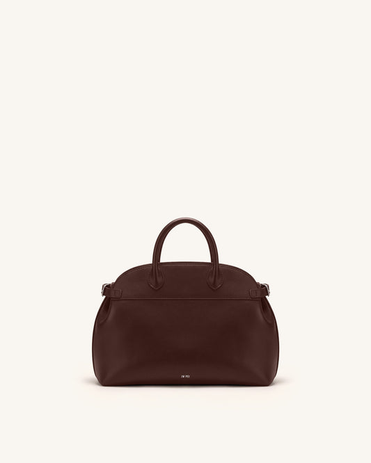 Arden Curved Top Handle Bag - Dark Brown | JW PEI