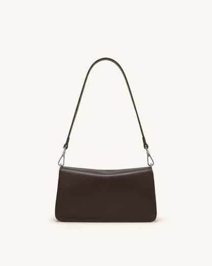Amelie Front-Pocket Flap Shoulder Bag - Chocolate Brown | JW PEI