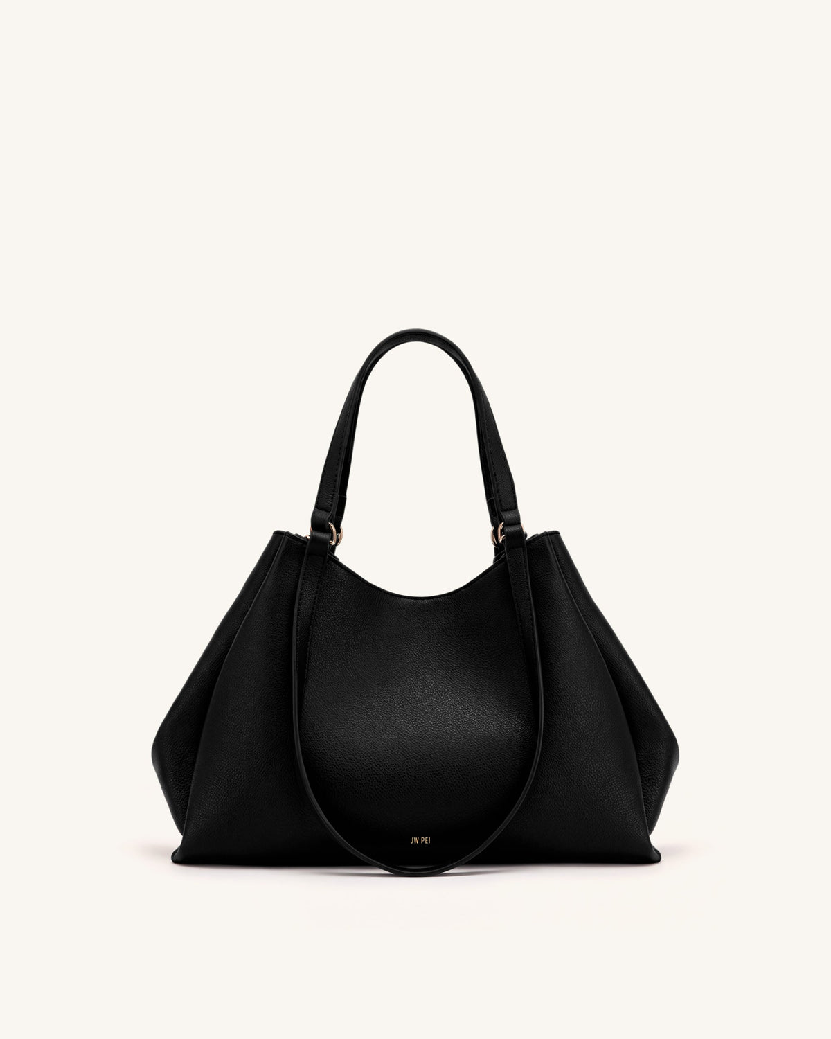 Virelia Double Handle Tote Bag - Black | JW PEI