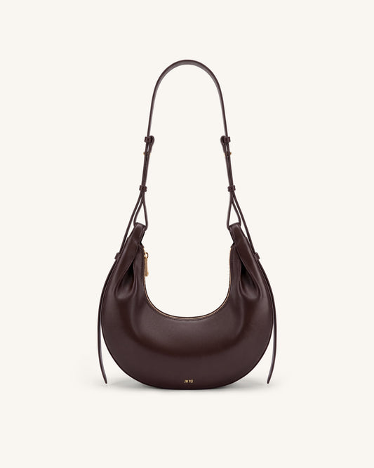 Sharon Crescent Crossbody Bag - Dark Brown | JW PEI