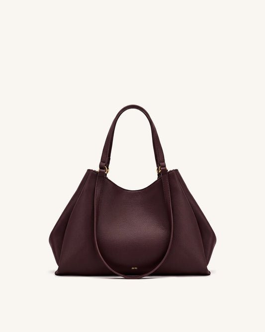 Virelia Double Handle Tote Bag - Deep Burgundy | JW PEI