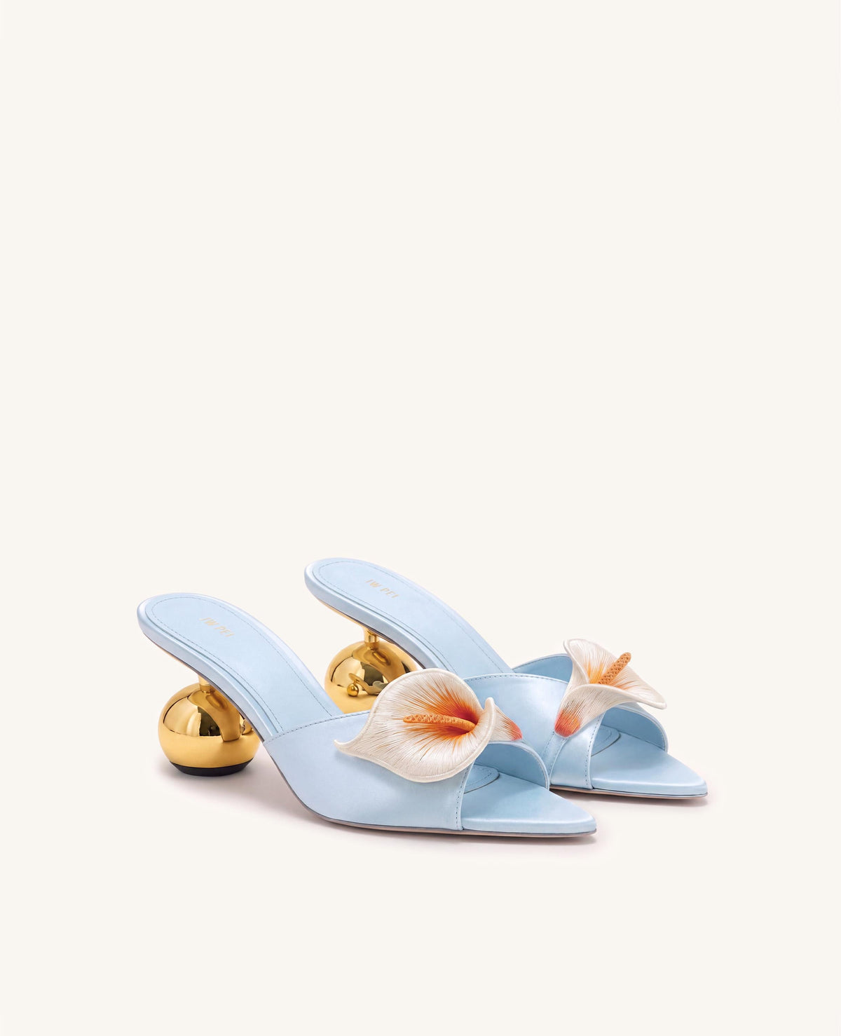 Bianca Calla Lily Sphere Heel Mules - Blue | JW PEI