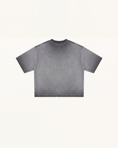 The Angelic Dripping Crystal Wings Tee - Washed Grey | JW PEI