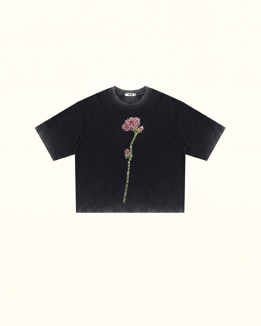 The Enchanted Rhinestone Rose Tee - Faded Black | JW PEI