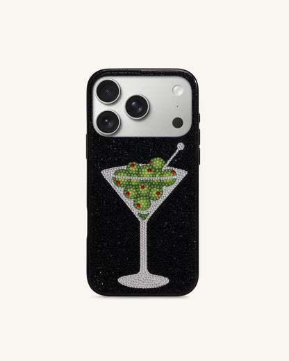Olive Martini Artificial Crystal Phone Case - Black | JW PEI