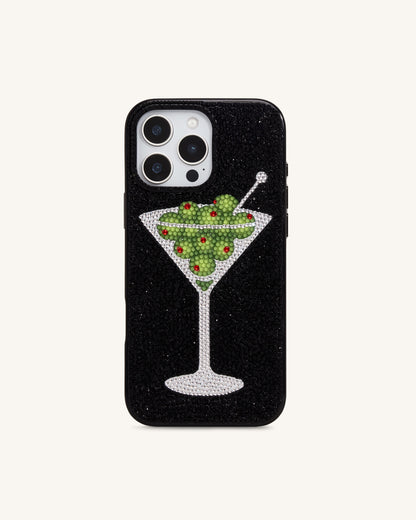 Olive Martini Artificial Crystal Phone Case - Black | JW PEI