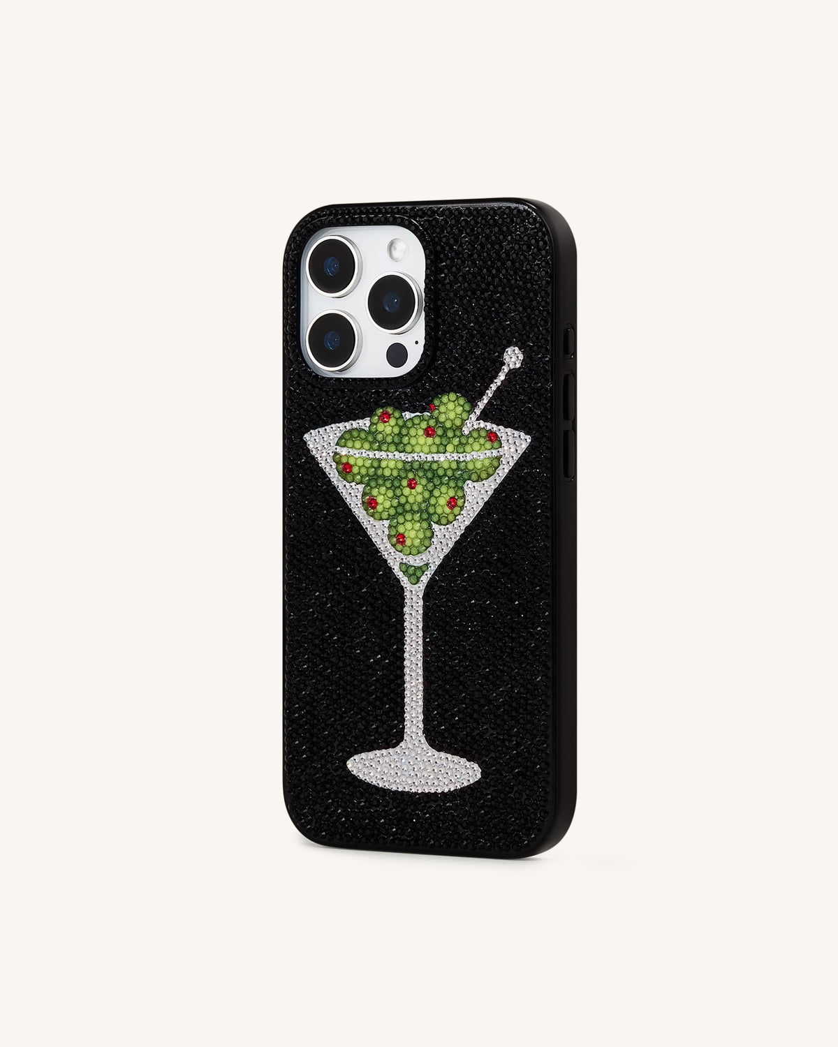 Olive Martini Artificial Crystal Phone Case - Black | JW PEI