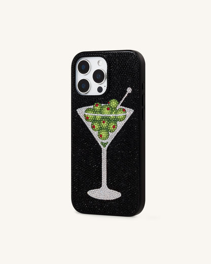 Olive Martini Artificial Crystal Phone Case - Black | JW PEI