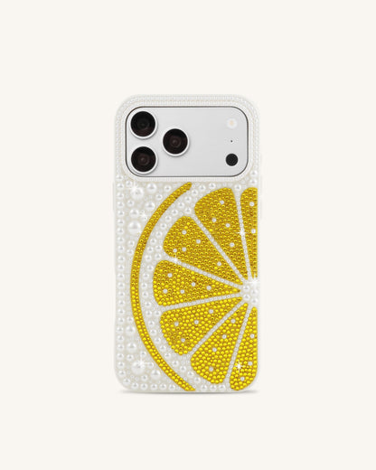 Lemon Slice Faux Pearl Phone Case - White | JW PEI