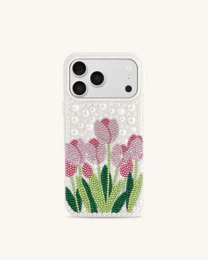 Tulip Faux Pearl Phone Case - White | JW PEI
