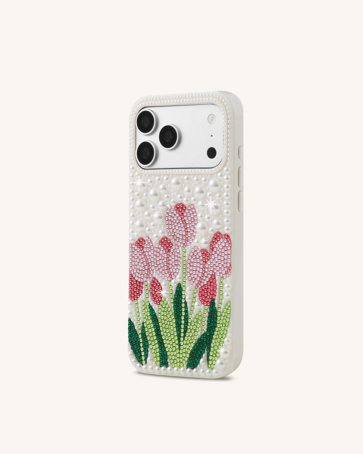 Tulip Faux Pearl Phone Case - White | JW PEI