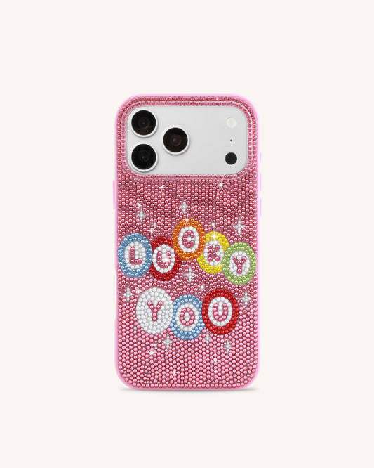 Lucky You Artificial Crystal Phone Case - Pink | JW PEI