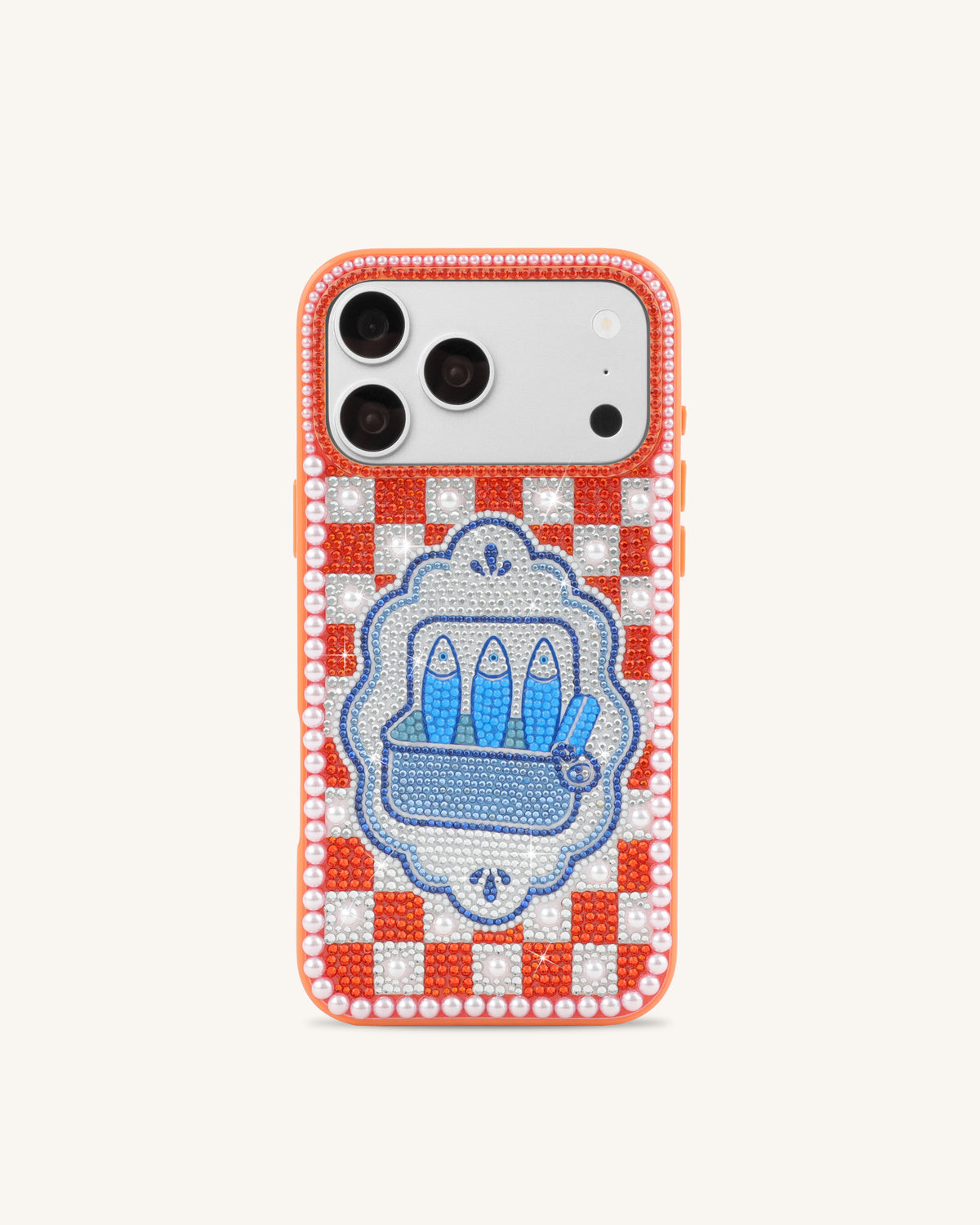 Mediterranean Sardines Artificial Crystal Phone Case - Orange | JW PEI