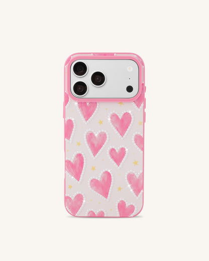 Pink Heart Pattern Phone Case - Pink | JW PEI