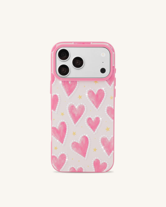 Pink Heart Pattern Phone Case - Pink | JW PEI