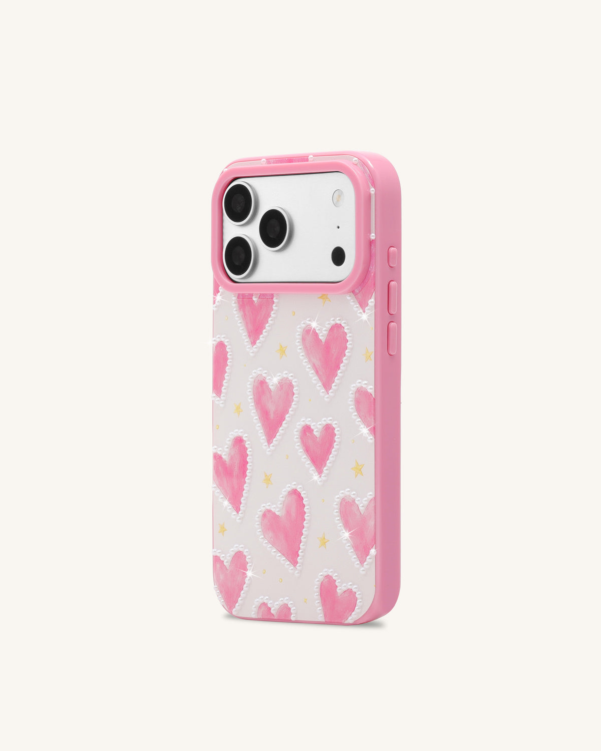 Pink Heart Pattern Phone Case - Pink | JW PEI