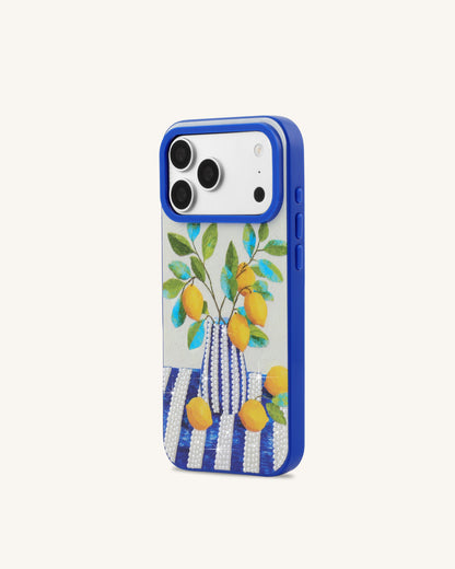 Lemon Vase Art Phone Case - Blue | JW PEI
