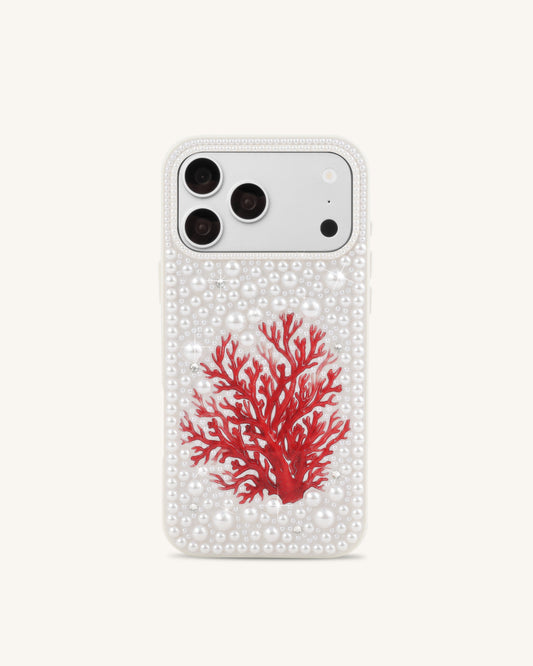 Red Coral Pearl Phone Case - White | JW PEI
