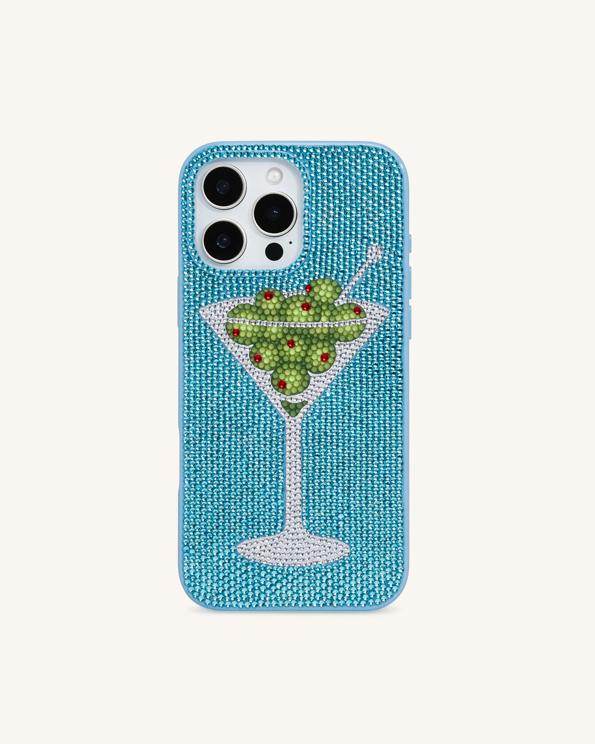 Olive Martini Artificial Crystal Phone Case - Light Blue | JW PEI