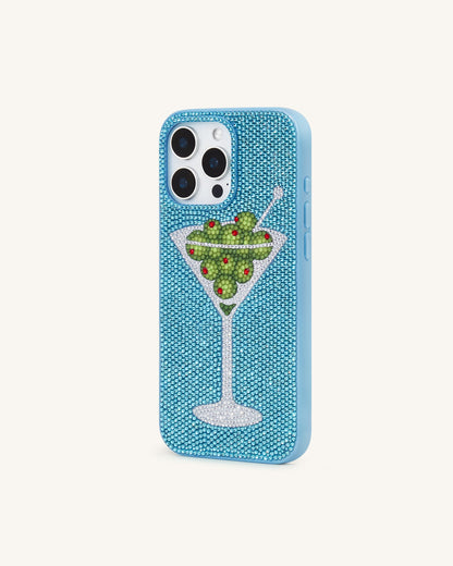 Olive Martini Artificial Crystal Phone Case - Light Blue | JW PEI