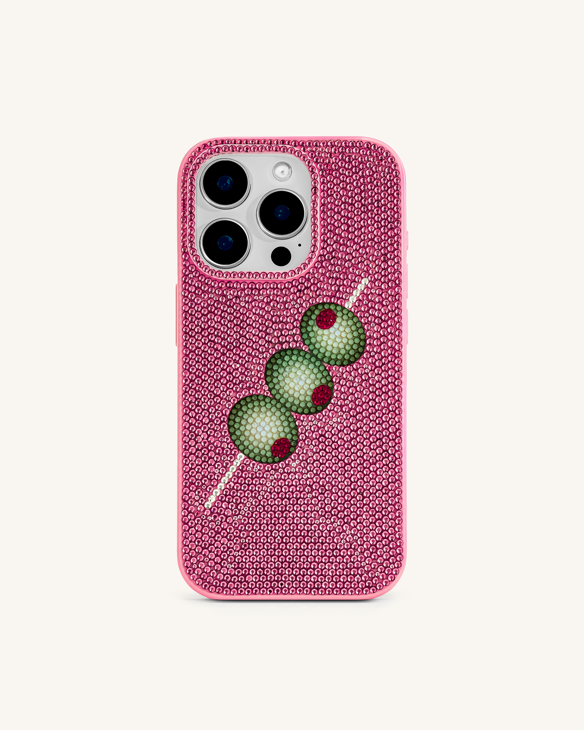 Olive Skewer Rhinestone Phone Case – Pink | JW PEI