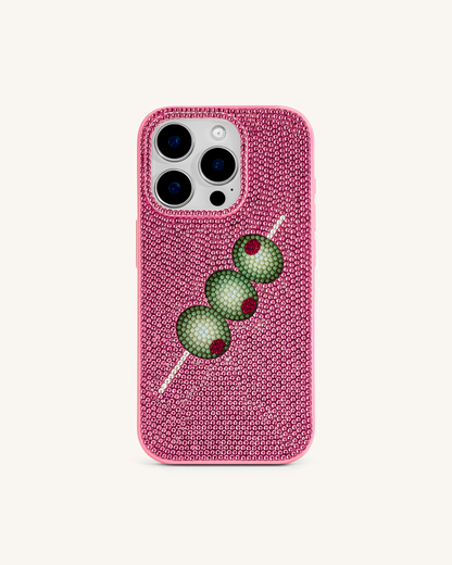 Olive Skewer Rhinestone Phone Case – Pink | JW PEI