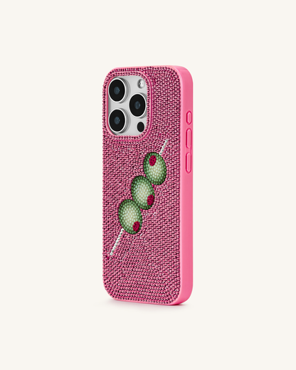 Olive Skewer Rhinestone Phone Case – Pink | JW PEI