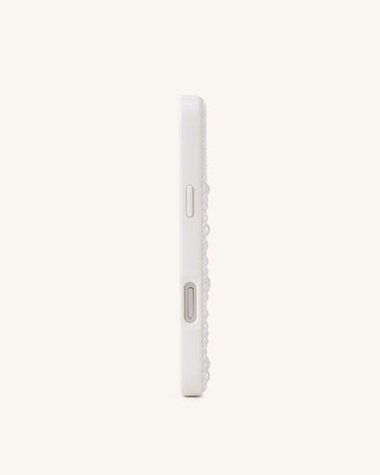 Butterfly Pearl Embellished Phone Case - White | JW PEI
