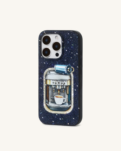 Coffee Tin Artificial Crystal Phone Case - Blue | JW PEI