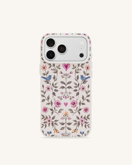 Vintage Romance Floral Bird Phone Case - White | JW PEI