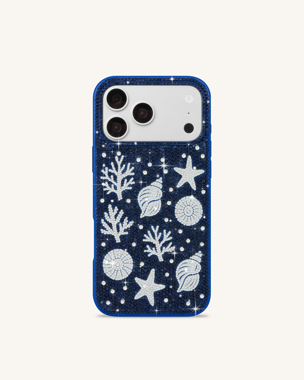 Ocean Shell Artificial Crystal Phone Case – Blue | JW PEI