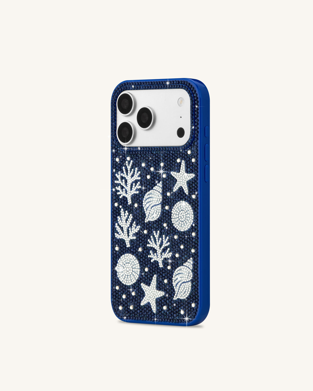 Ocean Shell Artificial Crystal Phone Case – Blue | JW PEI