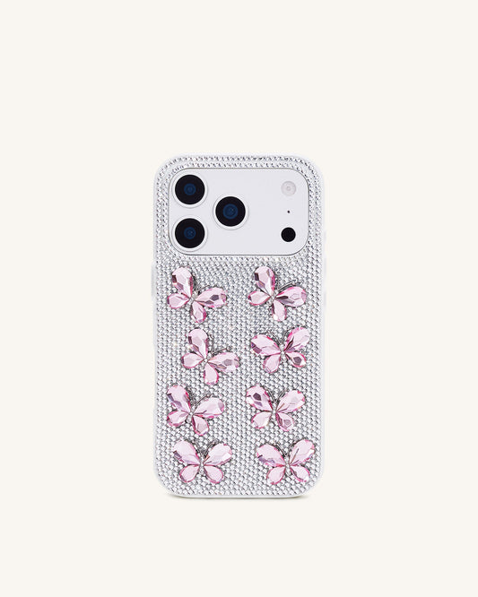Butterfly Crystal Phone Case - White | JW PEI