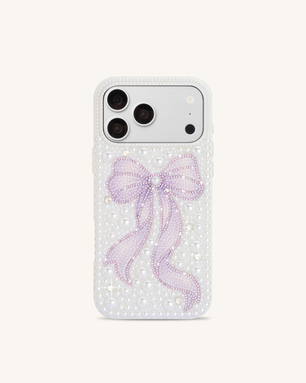 Pearl Artificial Crystal Bow Phone Case - White | JW PEI