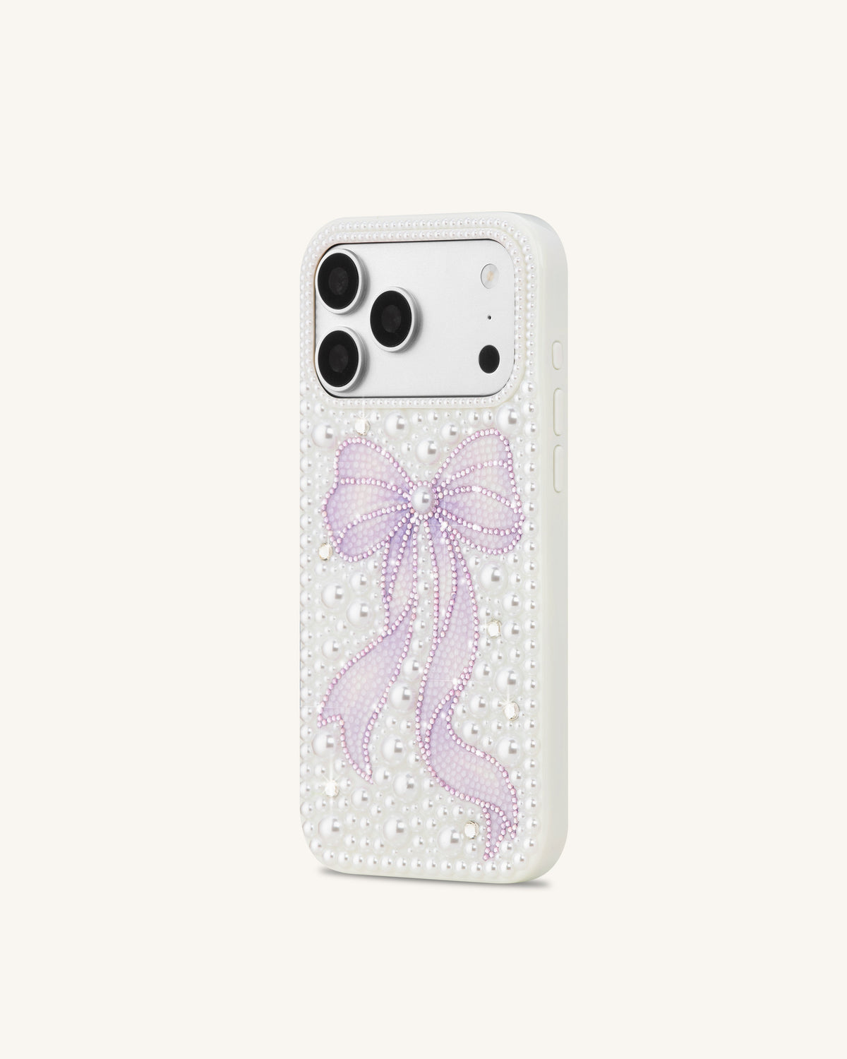 Pearl Artificial Crystal Bow Phone Case - White | JW PEI