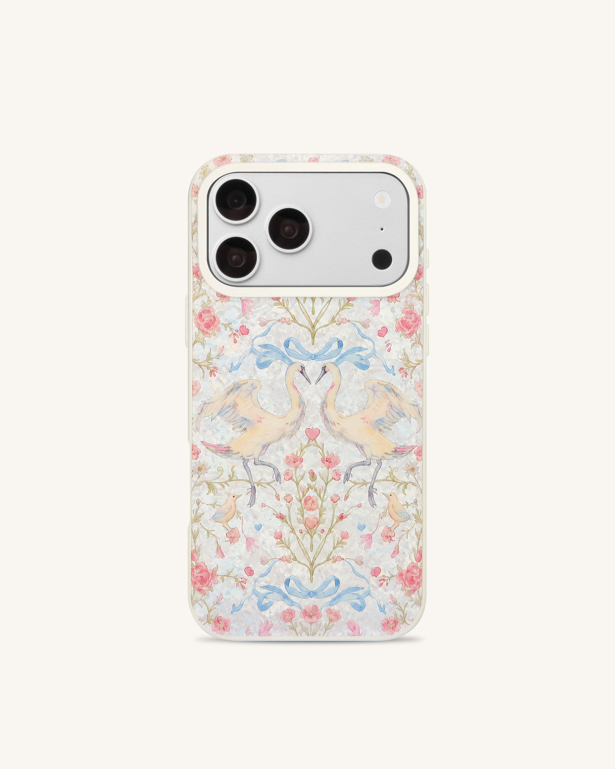 Vintage Romance Swan Pearl Shell Phone Case - White | JW PEI