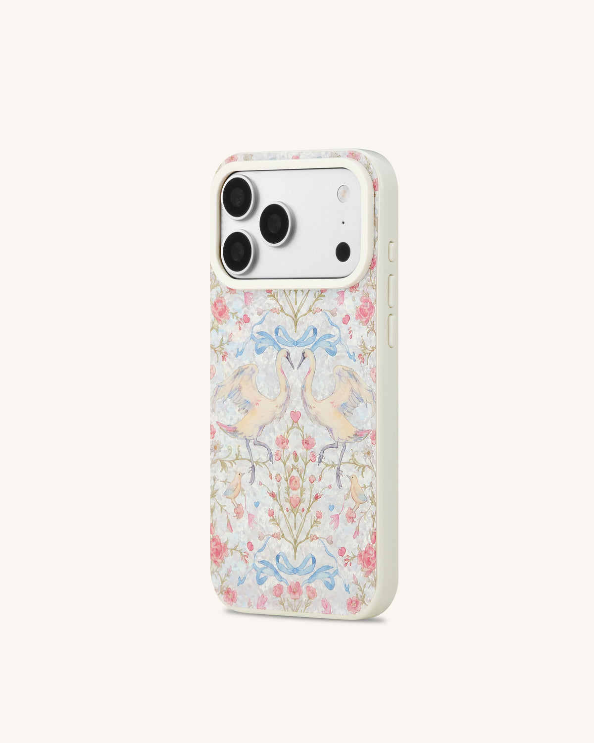 Vintage Romance Swan Pearl Shell Phone Case - White | JW PEI