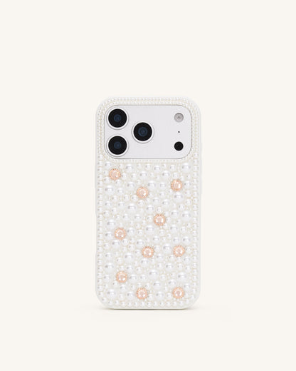 Pearl Embellished Phone Case - White | JW PEI